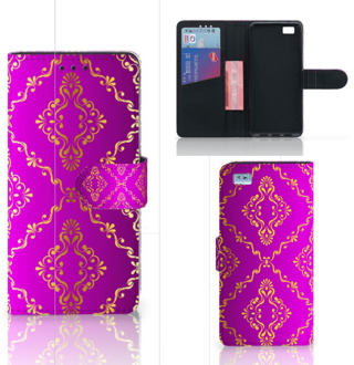 B2Ctelecom Huawei Ascend P8 Lite Wallet Book Case Hoesje Barok Roze