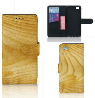 B2Ctelecom Huawei Ascend P8 Lite Wallet Book Case Hoesje Licht Hout