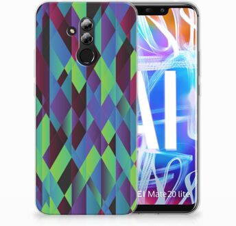 B2Ctelecom Huawei Mate 20 Lite TPU Hoesje Design Abstract Green Blue