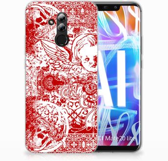 B2Ctelecom Huawei Mate 20 Lite TPU Hoesje Design Angel Skull Red