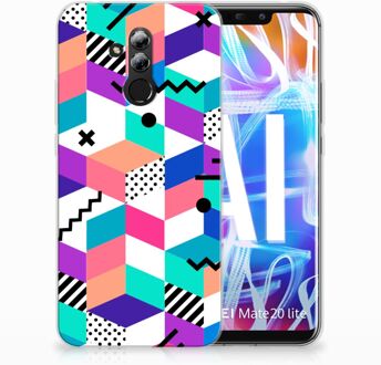 B2Ctelecom Huawei Mate 20 Lite TPU Hoesje Design Blocks Colorful