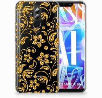 B2Ctelecom Huawei Mate 20 Lite TPU Hoesje Design Gouden Bloemen