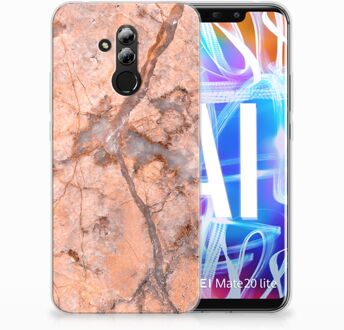 B2Ctelecom Huawei Mate 20 Lite TPU Hoesje Design Marmer Oranje