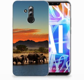 B2Ctelecom Huawei Mate 20 Lite TPU Hoesje Design Olifanten