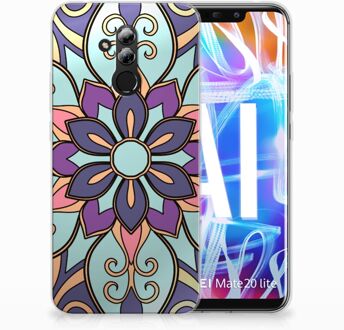 B2Ctelecom Huawei Mate 20 Lite TPU Hoesje Design Purple Flower