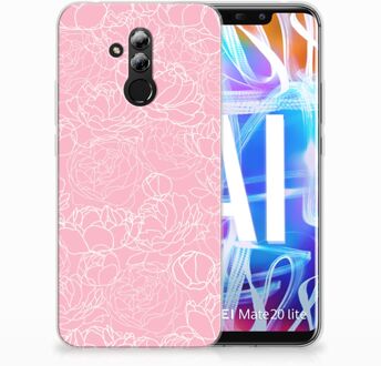 B2Ctelecom Huawei Mate 20 Lite TPU Hoesje Design White Flowers