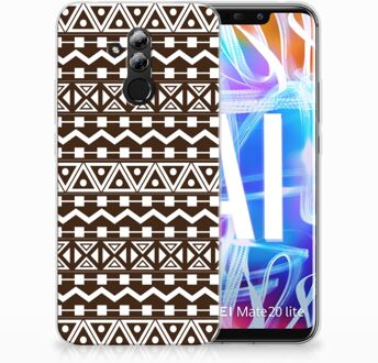 B2Ctelecom Huawei Mate 20 Lite Uniek TPU Hoesje Aztec Brown