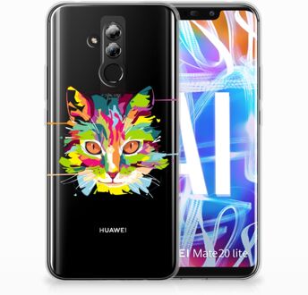 B2Ctelecom Huawei Mate 20 Lite Uniek TPU Hoesje Cat Color