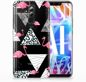 B2Ctelecom Huawei Mate 20 Lite Uniek TPU Hoesje Flamingo Triangle