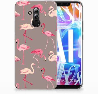 B2Ctelecom Huawei Mate 20 Lite Uniek TPU Hoesje Flamingo