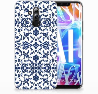 B2Ctelecom Huawei Mate 20 Lite Uniek TPU Hoesje Flower Blue