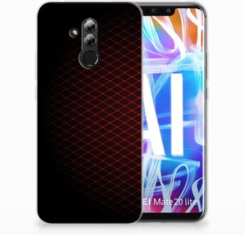 B2Ctelecom Huawei Mate 20 Lite Uniek TPU Hoesje Geruit Rood