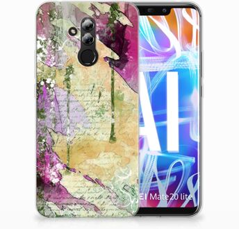 B2Ctelecom Huawei Mate 20 Lite Uniek TPU Hoesje Letter Painting