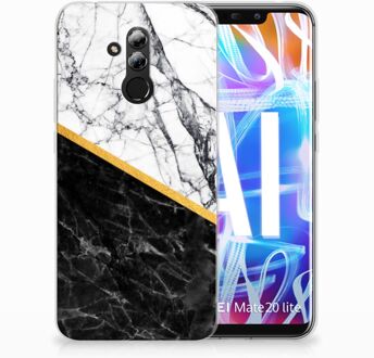 B2Ctelecom Huawei Mate 20 Lite Uniek TPU Hoesje Marble White Black