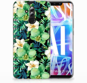 B2Ctelecom Huawei Mate 20 Lite Uniek TPU Hoesje Orchidee Groen