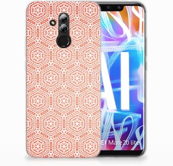 B2Ctelecom Huawei Mate 20 Lite Uniek TPU Hoesje Pattern Orange