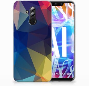 B2Ctelecom Huawei Mate 20 Lite Uniek TPU Hoesje Polygon Dark