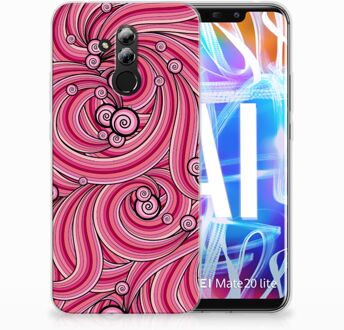 B2Ctelecom Huawei Mate 20 Lite Uniek TPU Hoesje Swirl Pink