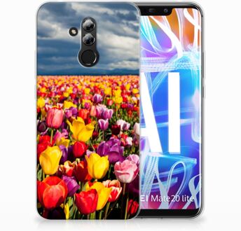 B2Ctelecom Huawei Mate 20 Lite Uniek TPU Hoesje Tulpen