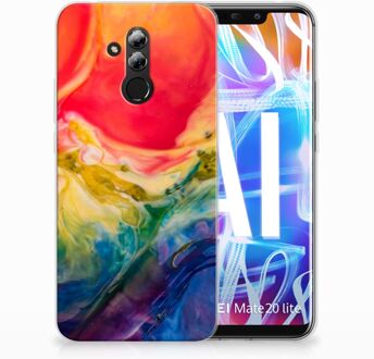 B2Ctelecom Huawei Mate 20 Lite Uniek TPU Hoesje Watercolor Dark