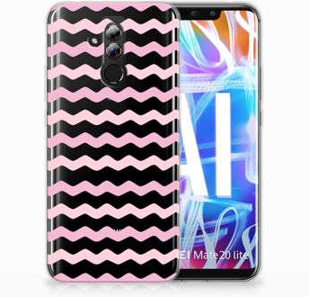 B2Ctelecom Huawei Mate 20 Lite Uniek TPU Hoesje Waves Roze