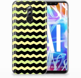 B2Ctelecom Huawei Mate 20 Lite Uniek TPU Hoesje Waves Yellow