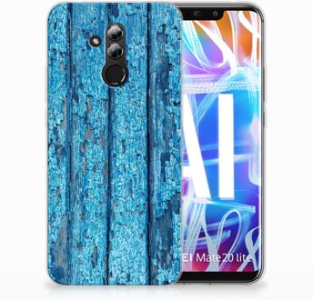 B2Ctelecom Huawei Mate 20 Lite Uniek TPU Hoesje Wood Blue