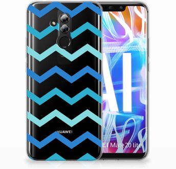 B2Ctelecom Huawei Mate 20 Lite Uniek TPU Hoesje Zigzag Blauw