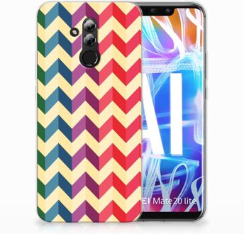 B2Ctelecom Huawei Mate 20 Lite Uniek TPU Hoesje Zigzag Color