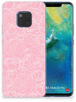 B2Ctelecom Huawei Mate 20 Pro TPU Hoesje Design White Flowers