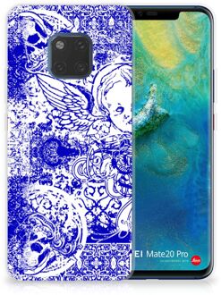 B2Ctelecom Huawei Mate 20 Pro Uniek TPU Hoesje Angel Skull Blue