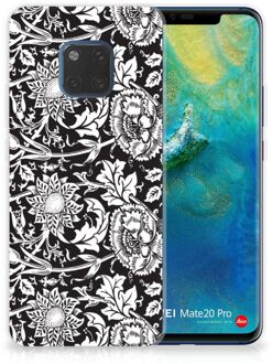 B2Ctelecom Huawei Mate 20 Pro Uniek TPU Hoesje Black Flowers