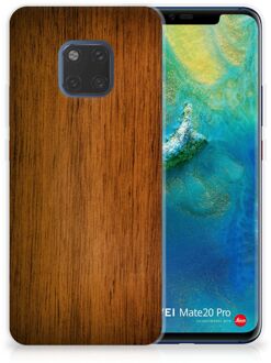 B2Ctelecom Huawei Mate 20 Pro Uniek TPU Hoesje Donker Hout