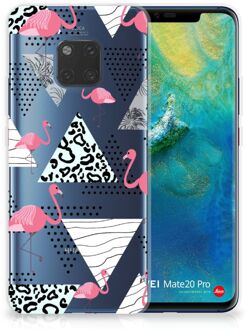 B2Ctelecom Huawei Mate 20 Pro Uniek TPU Hoesje Flamingo Triangle