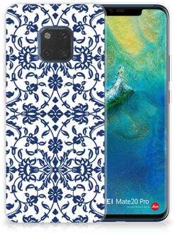 B2Ctelecom Huawei Mate 20 Pro Uniek TPU Hoesje Flower Blue