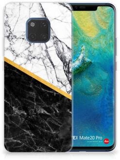 B2Ctelecom Huawei Mate 20 Pro Uniek TPU Hoesje Marble White Black