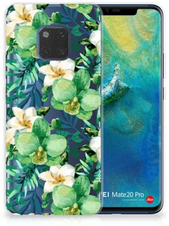 B2Ctelecom Huawei Mate 20 Pro Uniek TPU Hoesje Orchidee Groen