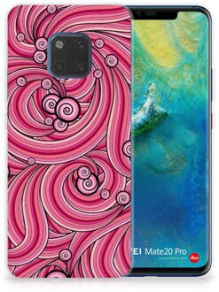 B2Ctelecom Huawei Mate 20 Pro Uniek TPU Hoesje Swirl Pink