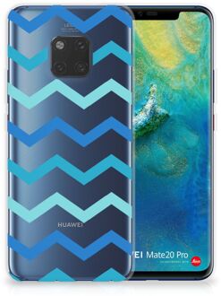 B2Ctelecom Huawei Mate 20 Pro Uniek TPU Hoesje Zigzag Blauw