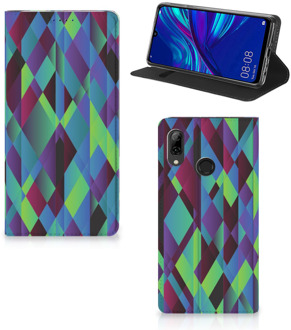 B2Ctelecom Huawei P Smart (2019) Standcase Hoesje Design Abstract Green Blue