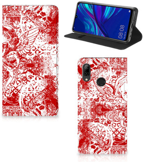 B2Ctelecom Huawei P Smart (2019) Standcase Hoesje Design Angel Skull Red