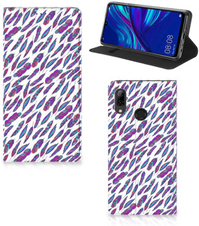 B2Ctelecom Huawei P Smart (2019) Standcase Hoesje Design Feathers Color