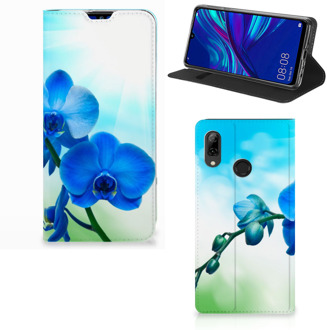 B2Ctelecom Huawei P Smart (2019) Standcase Hoesje Design Orchidee Blauw