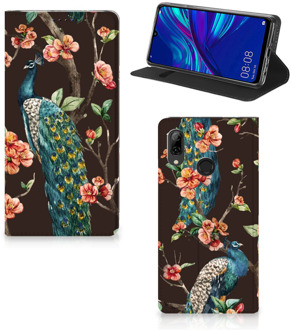 B2Ctelecom Huawei P Smart (2019) Standcase Hoesje Design Pauw met Bloemen