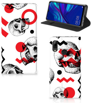 B2Ctelecom Huawei P Smart (2019) Standcase Hoesje Design Skull Red