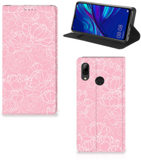 B2Ctelecom Huawei P Smart (2019) Standcase Hoesje Design White Flowers