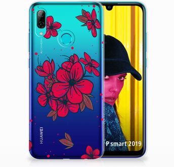 B2Ctelecom Huawei P Smart 2019 TPU Hoesje Design Blossom Red