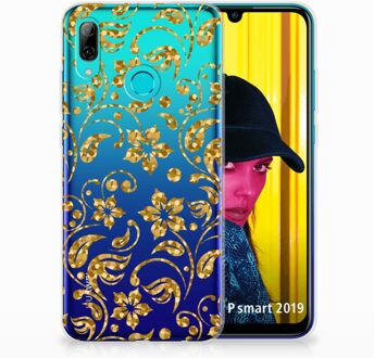 B2Ctelecom Huawei P Smart 2019 TPU Hoesje Design Gouden Bloemen