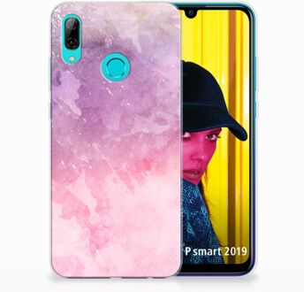 B2Ctelecom Huawei P Smart 2019 TPU Hoesje Design Pink Purple Paint