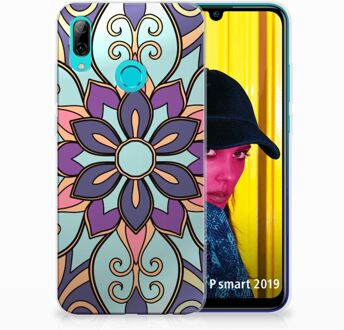 B2Ctelecom Huawei P Smart 2019 TPU Hoesje Design Purple Flower